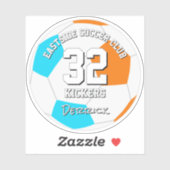 choose ANY team colors athlete name soccer player シール (シート)