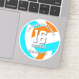 choose ANY team colors athlete name volleyball シール