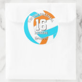 choose ANY team colors athlete name volleyball ラウンドシール (バッグ)