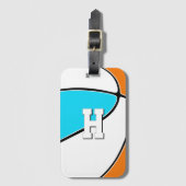 choose ANY team colors basketball player monogram ラゲッジタグ (正面縦)