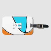 choose ANY team colors basketball player monogram ラゲッジタグ (正面横)