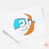 choose ANY team colors girls boys basketball ラウンドシール (封筒)