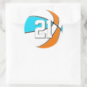 choose ANY team colors girls boys basketball ラウンドシール (バッグ)