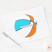 choose ANY team colors girls boys basketball ラウンドシール (封筒)