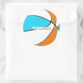 choose ANY team colors girls boys basketball ラウンドシール (バッグ)