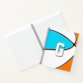 choose ANY team colors monogrammed basketball ノートブック