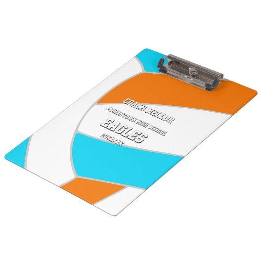 choose ANY team colors volleyball coach name クリップボード (アングル)