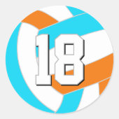 choose ANY team colors volleyball jersey number ラウンドシール (正面)
