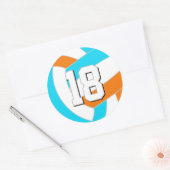 choose ANY team colors volleyball jersey number ラウンドシール (封筒)