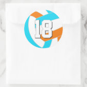 choose ANY team colors volleyball jersey number ラウンドシール (バッグ)
