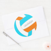 choose ANY team colors volleyball player name ラウンドシール (封筒)