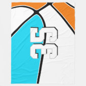 choose ANY team colors w jersey number basketball フリースブランケット (正面)