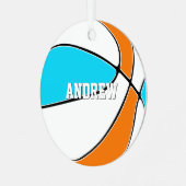 choose ANY team colors w jersey number basketball メタルオーナメント (正面左)