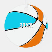 choose ANY team colors w jersey number basketball メタルオーナメント (裏面)
