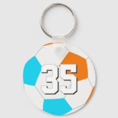 choose ANY team colors w jersey number soccer キーホルダー (正面)