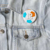 choose ANY team colors w jersey number soccer 缶バッジ (インサイチュ)