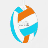 choose ANY team colors w jersey number volleyball メタルオーナメント (正面左)