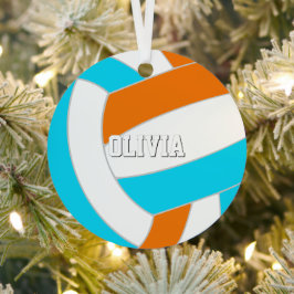 choose ANY team colors w jersey number volleyball メタルオーナメント
