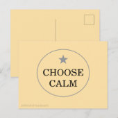 Choose Calm – シンプルなグリーティングカード | ポストカード (正面/裏面)