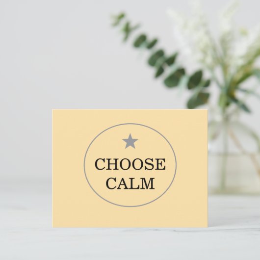 Choose Calm – シンプルなグリーティングカード | ポストカード (スタンド正面)