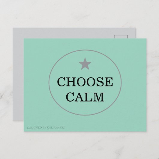 Choose Calm – Minimal Greeting Card | シーズンポストカード (正面/裏面)