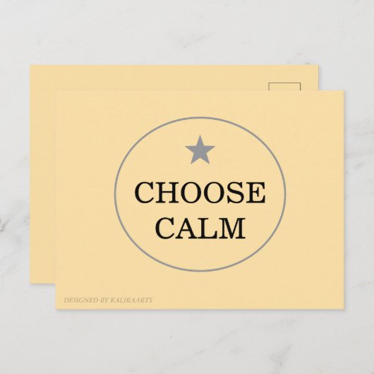 Choose Calm – Minimal Greeting Card | ポストカード (正面/裏面)