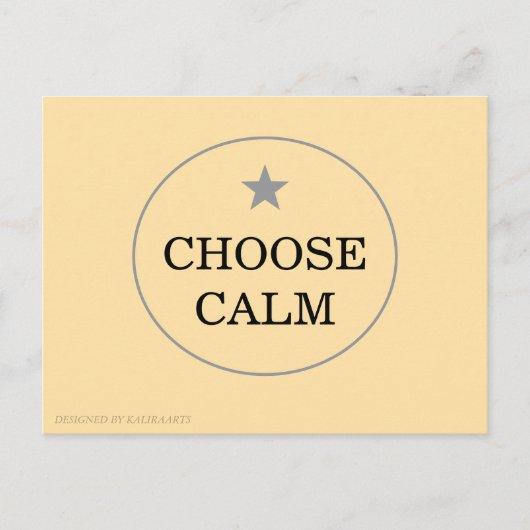 Choose Calm – Minimal Greeting Card | ポストカード (正面)