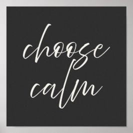 “Choose Calm” Minimalist Poster | Gray & Ivory  ポスター