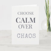 Choose Calm Over Chaos Minimalist Quote Typography サンキューカード (正面)