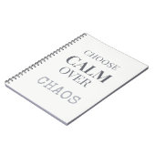 Choose Calm Over Chaos Minimalist Quote Typography ノートブック (左側)