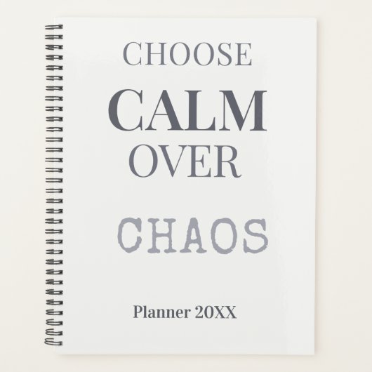Choose Calm Over Chaos Minimalist Quote Typography プランナー手帳 (正面)