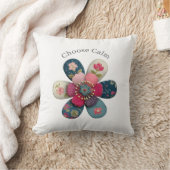 Choose Calm Positive Affirmation Throw Pillow クッション (ブランケット)
