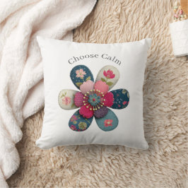Choose Calm Positive Affirmation Throw Pillow クッション