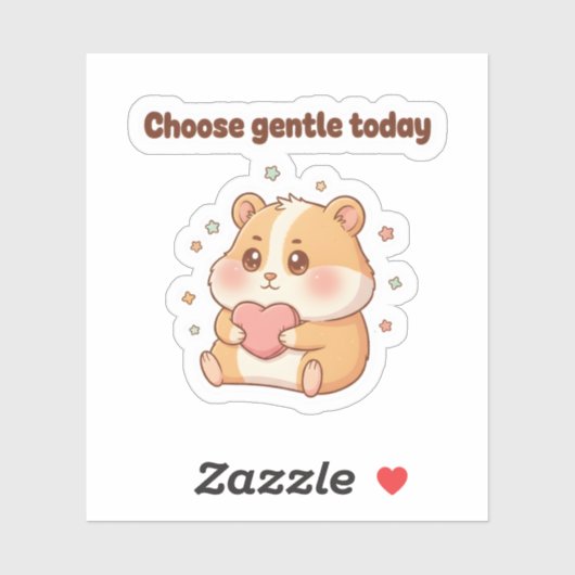 Choose Gentle Today – Cute Hamster Motivational シール (シート)
