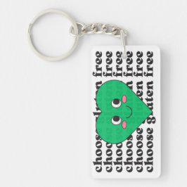 Choose Gluten Free Green Heart Keychain キーホルダー