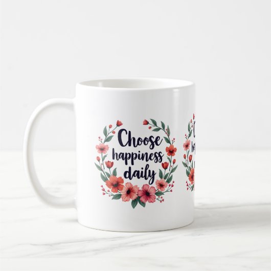 Choose Happiness Dailyフローラリース コーヒーマグカップ (左)