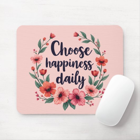 Choose Happiness Dailyフローラリース マウスパッド (マウス)