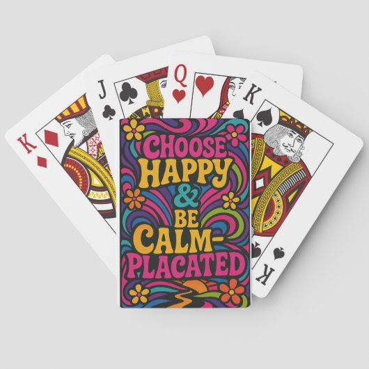 Choose Happy & Be Calm-Placated Playing Cards トランプ (裏面)