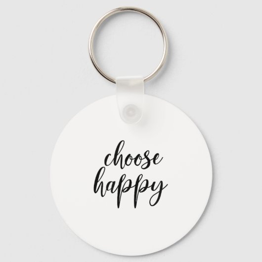 Choose Happy - For Women & Men, Motivational Q キーホルダー (正面)