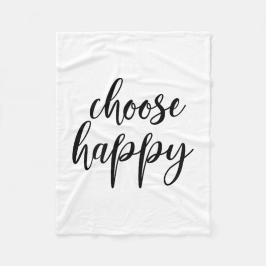 Choose Happy - For Women &amp; Men, Motivational Q フリースブランケット (正面)
