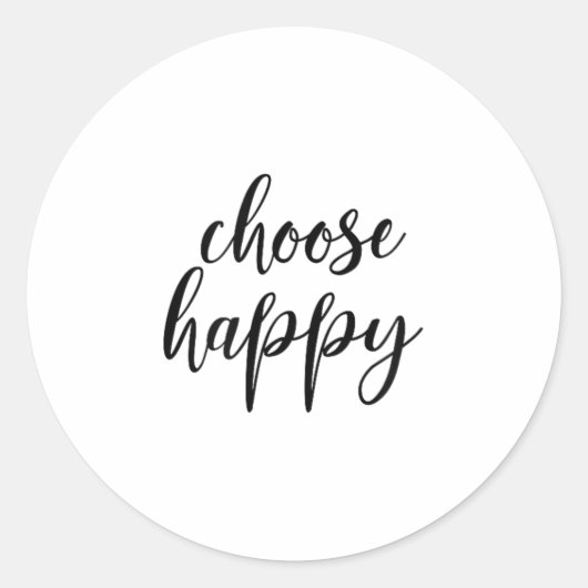 Choose Happy - For Women & Men, Motivational Q ラウンドシール (正面)