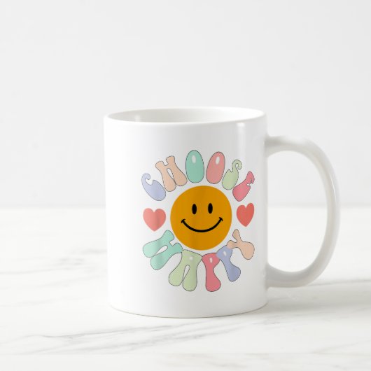 Choose Happy Motivational Insrational Sitive  コーヒーマグカップ (右)