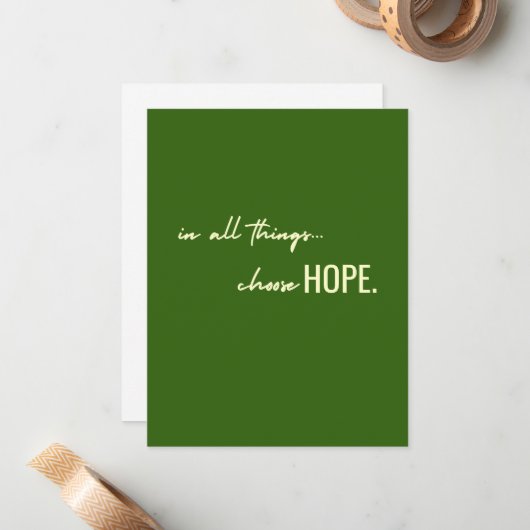 choose hope. in all things. Greeting Note Cards ノートカード (正面/裏面インサイチュ)