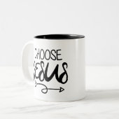 Choose Jesus Art Gospel Graphics Christian Art Quo ツートーンマグカップ (正面左)