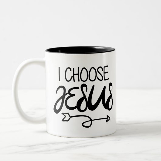 Choose Jesus Art Gospel Graphics Christian Art Quo ツートーンマグカップ (左)