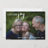 Choose Joy モダン Christmas Happy Holiday Photo シーズンカード (正面)