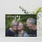 Choose Joy モダン Christmas Happy Holiday Photo シーズンカード (スタンド正面)