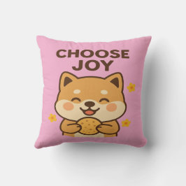 Choose Joy 柴犬クッション | ポジティブな雰囲気のインテリア クッション
