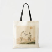 Choose Joy Botanical Tote Bag | Minimalist Boho Ca トートバッグ (正面)