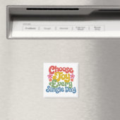 Choose Joy Every Single Day Retro Rainbow マグネット (インサイチュ (食洗機))